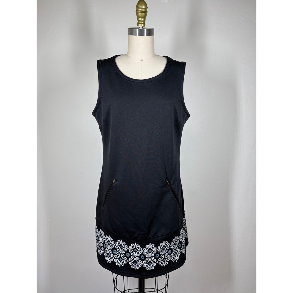 Athleta Hot When You're Not Dress Medium Black Sleeveless Pockets Athleisure